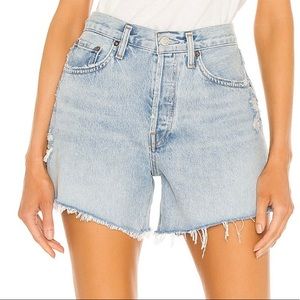 Agolde Parker Long jean shorts in Parade.